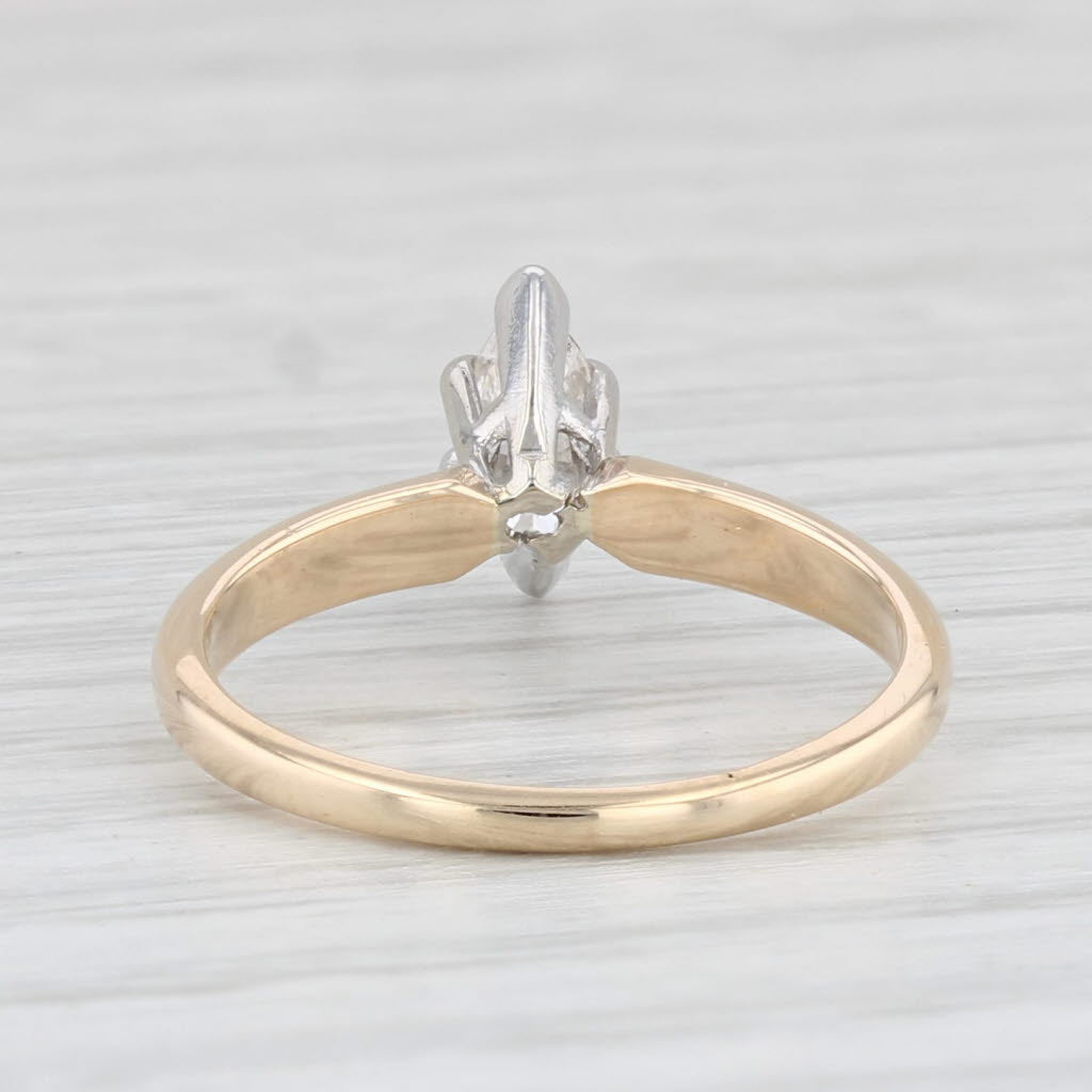 Light Gray 0.25ctw Marquise Diamond Solitaire Engagement Ring 14k Yellow Gold Size 4.75