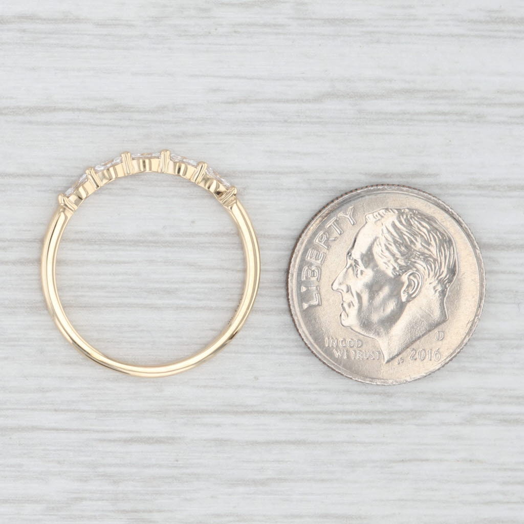 New 0.15ctw Diamond Wedding Band 14k Yellow Gold Stackable Anniversary Ring 6.5