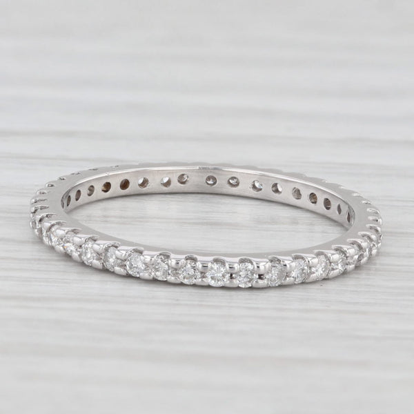 0.50ctw Diamond Eternity Band 14k White Gold Size 6.5 Wedding Anniversary Ring