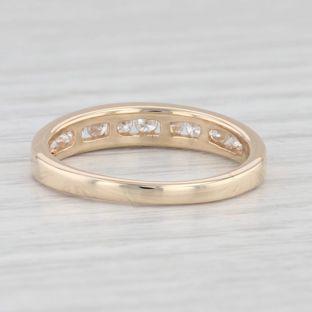 Light Gray 0.26ctw Diamond Wedding Band 14k Yellow Gold Size 5 Stackable Anniversary Ring
