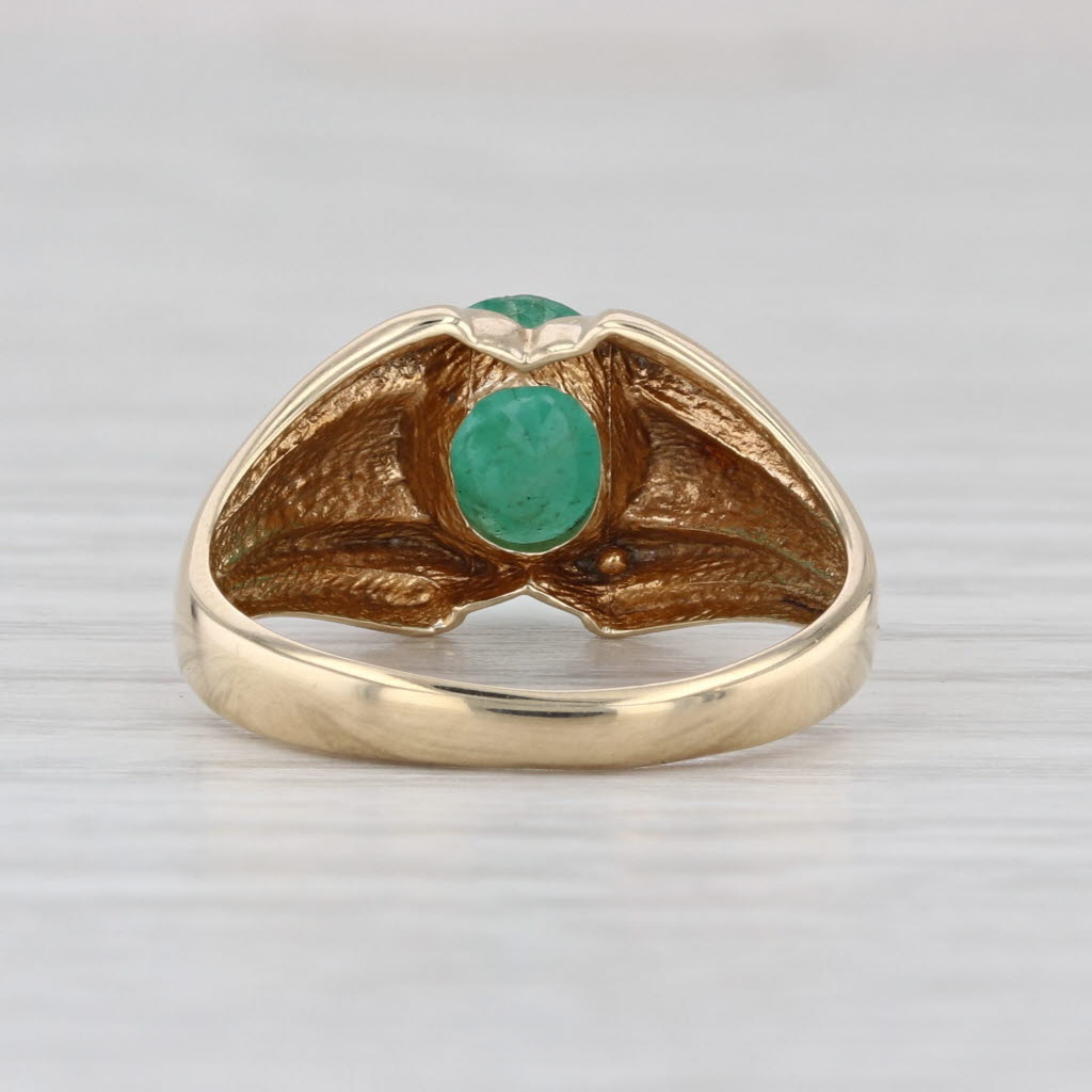 1ct Oval Emerald Solitaire Ring 10k Yellow Gold Size 6.25
