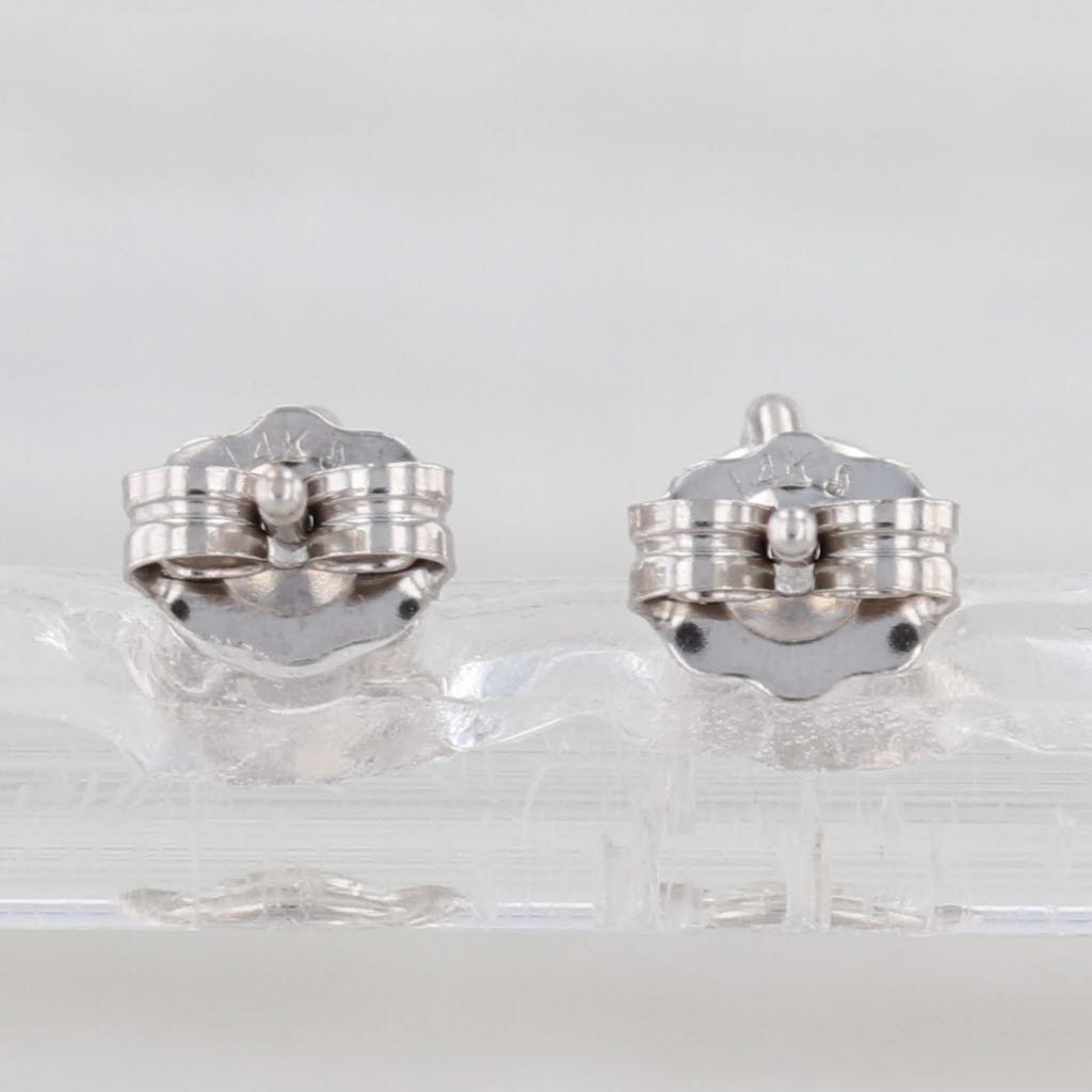 New 0.87ctw Diamond Stud Earrings 14k White Gold Round Solitaire Studs