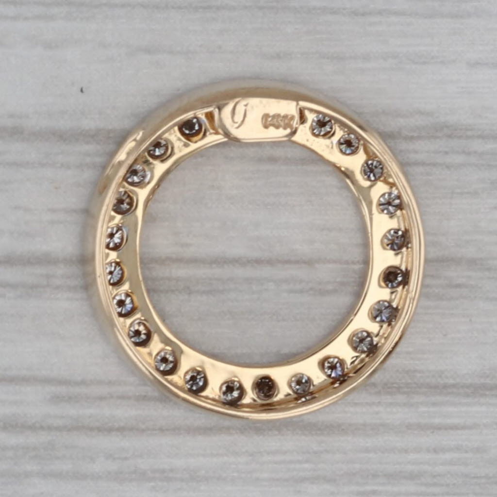 0.25ctw Diamond Eternity Circle Pendant 14k Yellow Gold Floating Drop