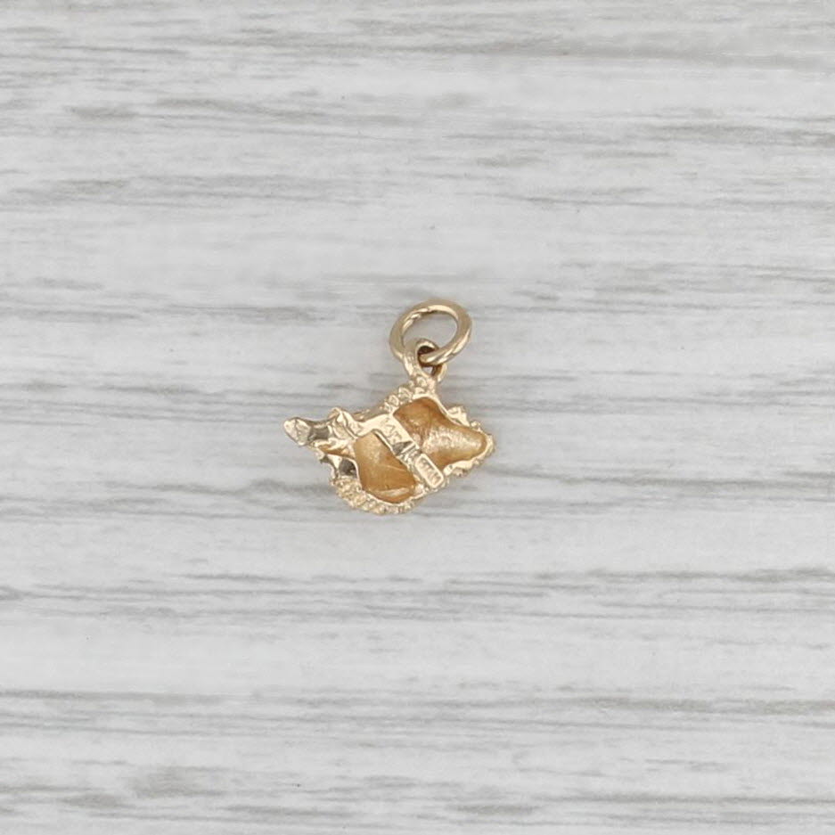 Conch Shell Charm 14k Yellow Gold Small Drop