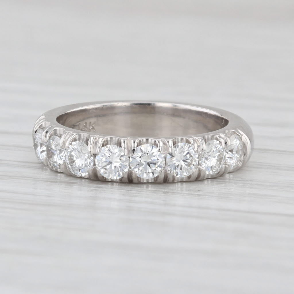 0.98ctw Diamond Anniversary Band 14k White Gold Wedding Ring Stackable