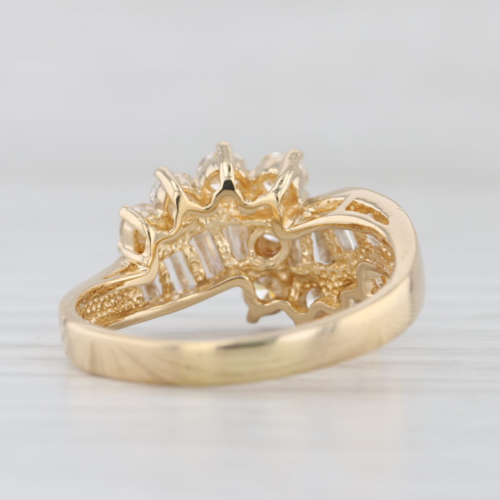 1.29ctw Diamond Bypass Overlay Ring 18k Yellow Gold Size 7.25