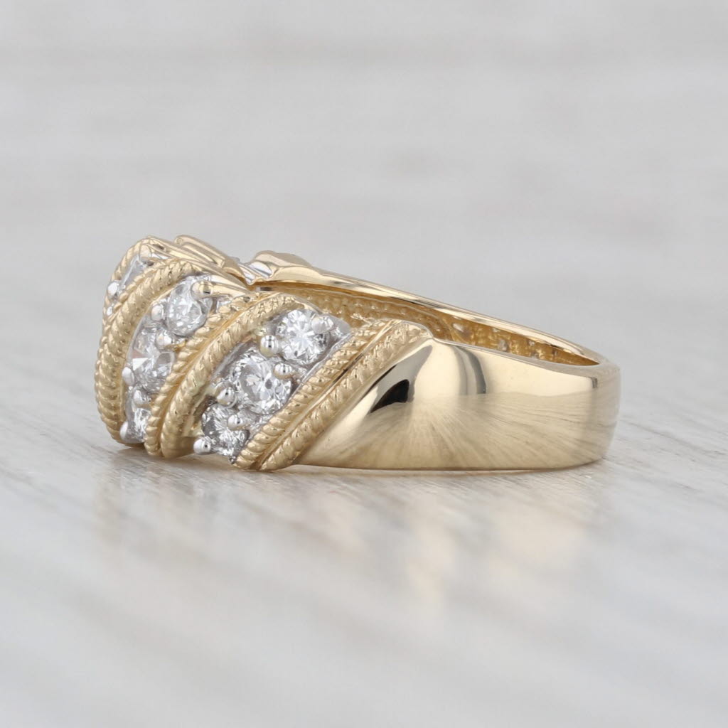 Light Gray 0.77ctw Diamond Rows Ring 14k Yellow Gold Size 5