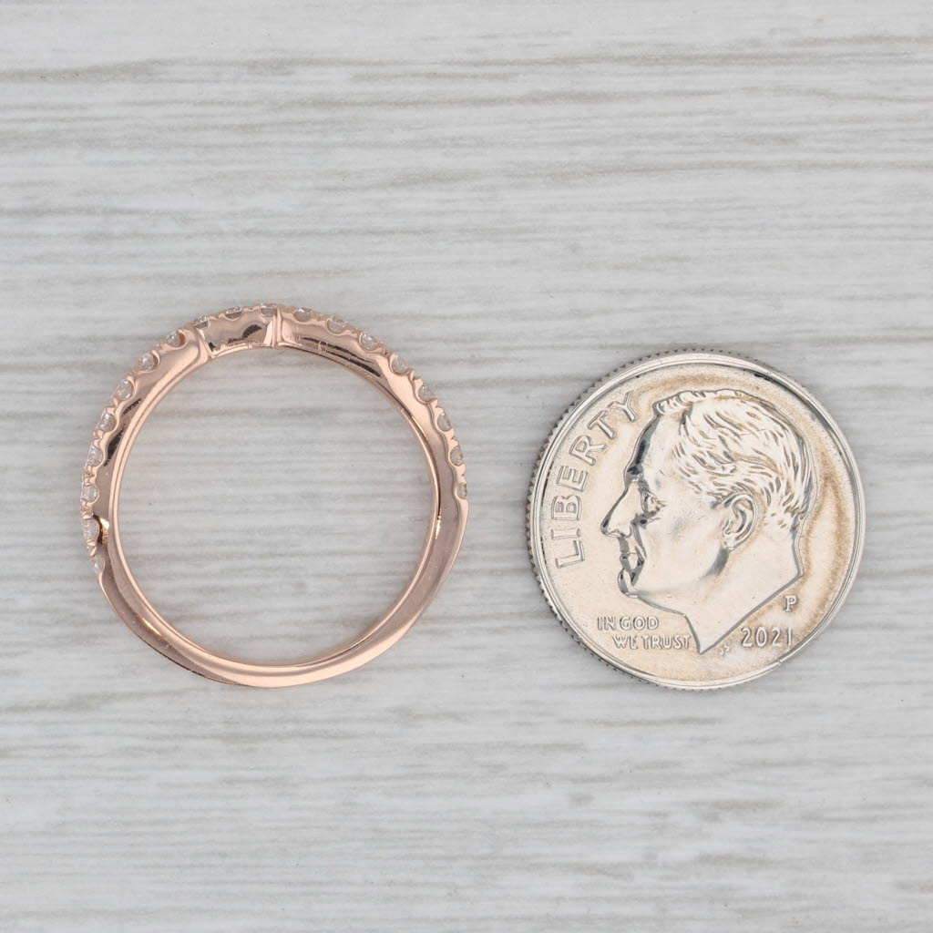 Gray Neil Lane 0.47ctw Diamond Wedding Band Ring Guard 14k Rose Gold Sz 5.5 Stackable