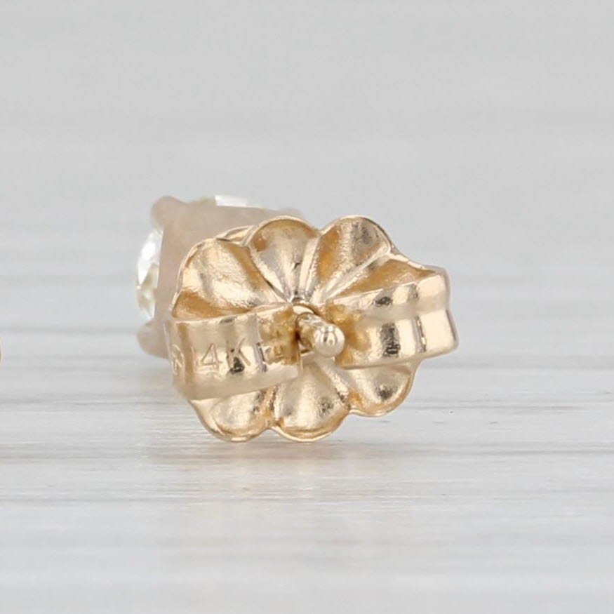 Light Gray 0.50ctw Round Diamond Solitaire Stud Earrings 14k Yellow Gold