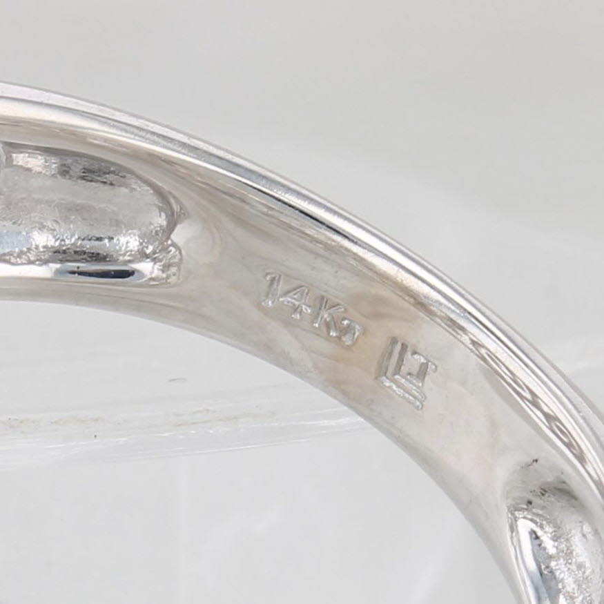 Light Gray Diamond Butterfly Ring 14k White Gold Size 7 Band