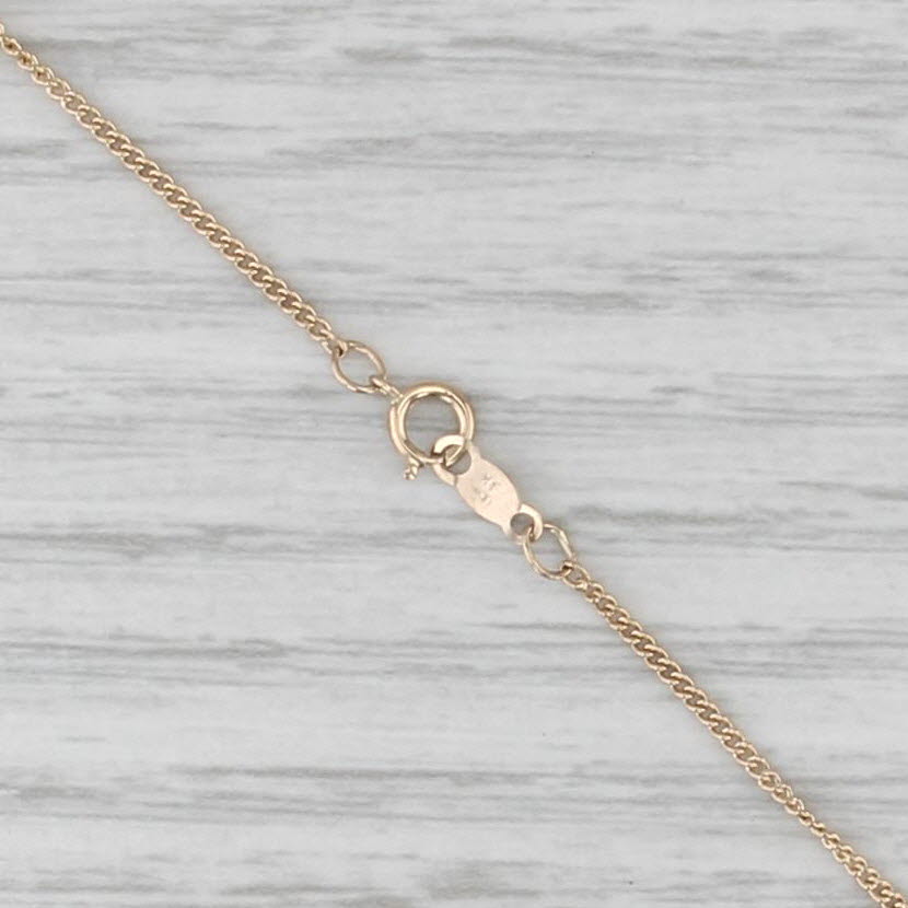 0.25ct Round Diamond Solitaire Pendant Necklace 14k Yellow Gold 18" Curb Chain