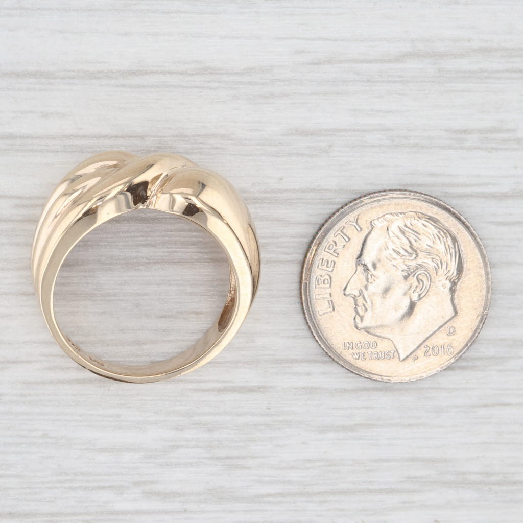 Knot Bypass Ring 10k Yellow Gold Size 5.5 Statement