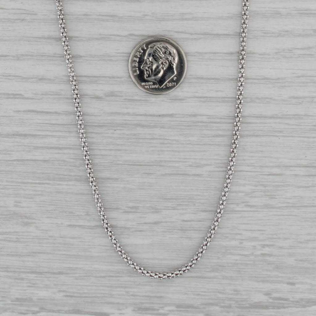 16.5" Popcorn Necklace 18k White Gold 2.3mm Lobster Clasp