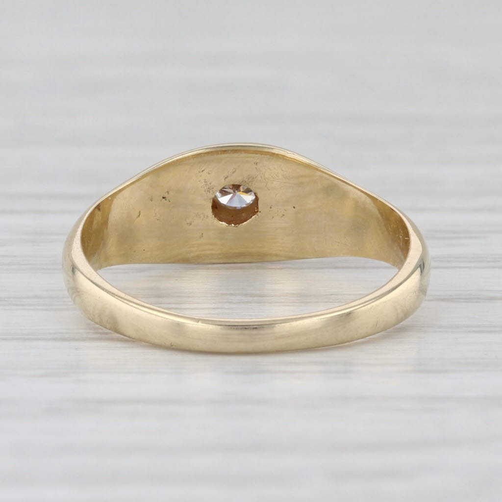 Round Diamond Solitaire Ring 14k Yellow Gold Size 5 Bezel Set