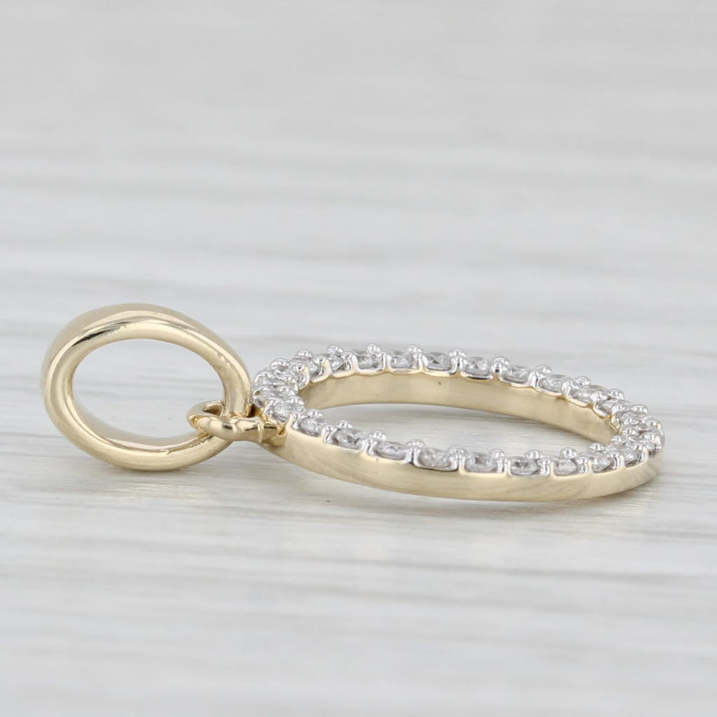 Light Gray New 0.20ctw Diamond Initial Letter "O" Pendant 10k Yellow Gold