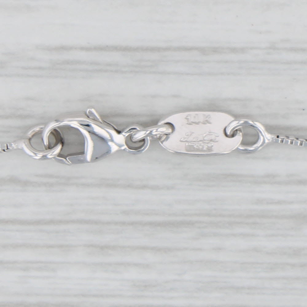 Light Gray 16.25" Box Chain Necklace 14k White Gold 0.6mm Lobster Clasp Italian