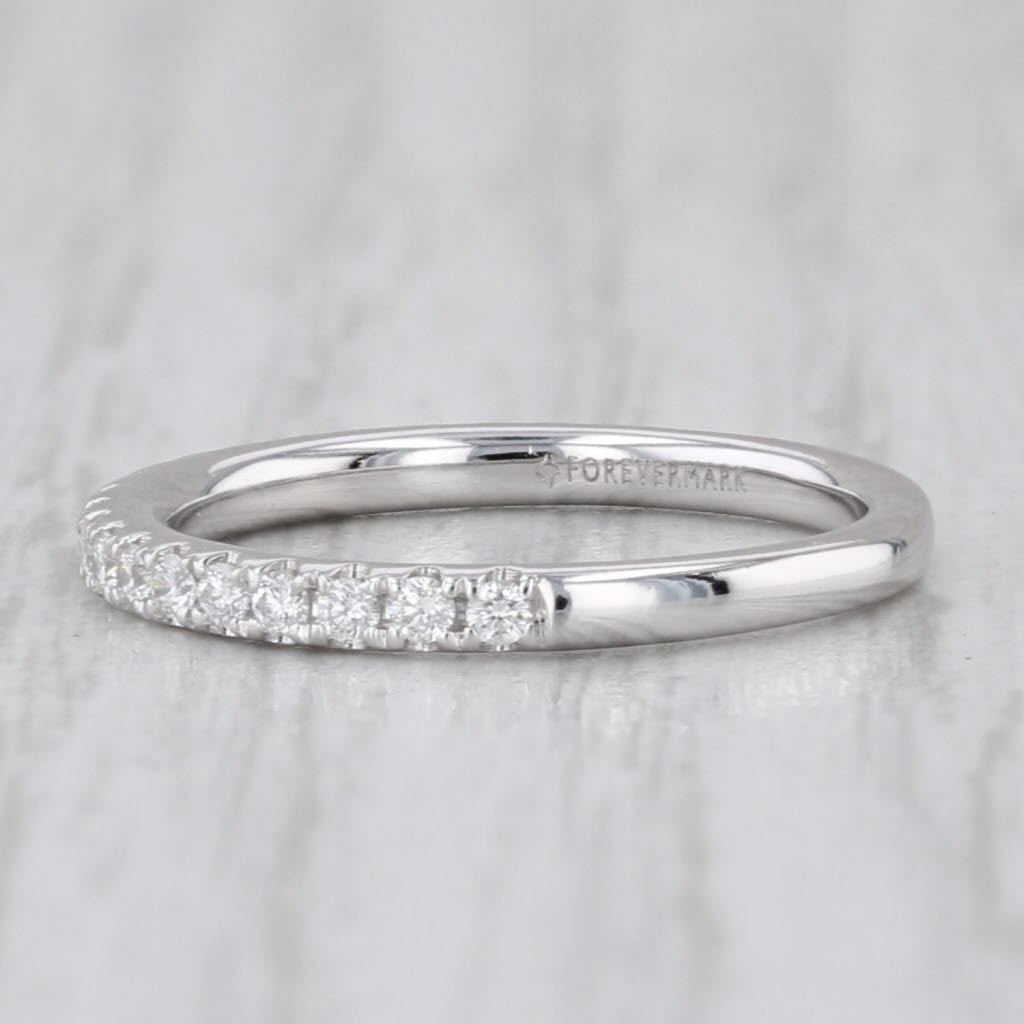 0.25ctw Diamond Wedding Band 14k White Gold Stackable Ring Size 4