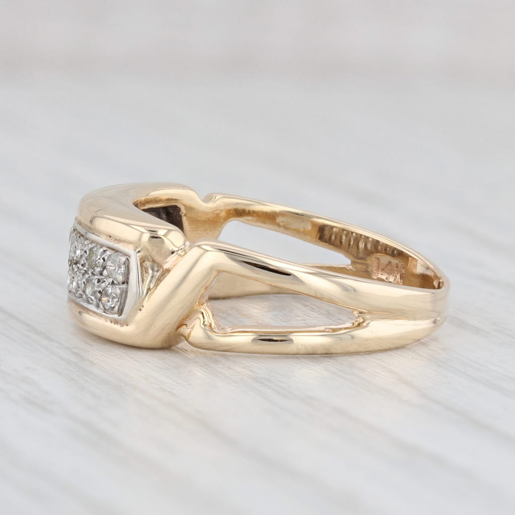 Light Gray 0.25ctw Diamond Ring 14k Yellow Gold Size 7 Wedding Band