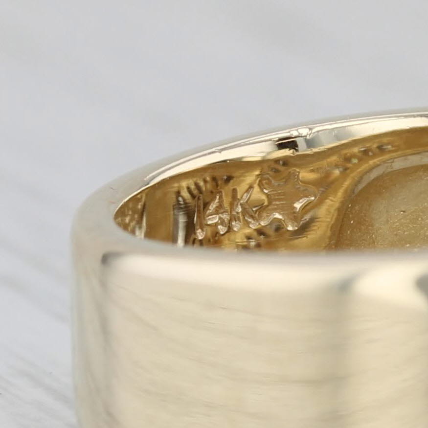 Light Gray 0.85ctw Diamond Men's Wedding Band 14k Yellow Gold Size 9.5 Ring