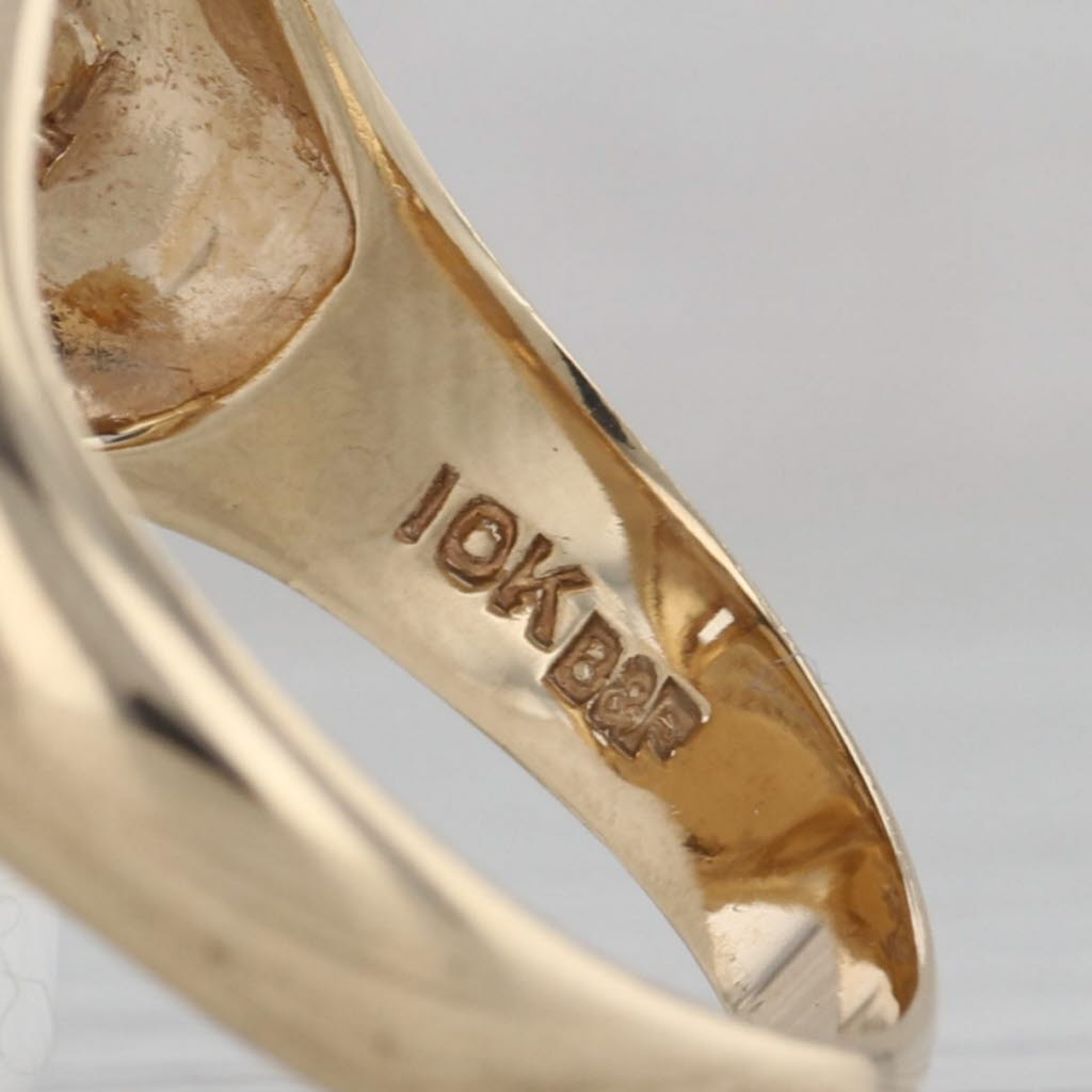 Picture Locket Ring 10k Yellow Gold Engravable Signet Size 9.75 Opens