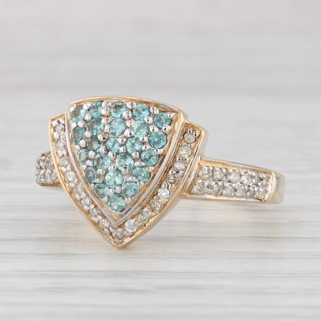 Light Gray 0.58ctw Green Alexandrite Diamond Ring 14k Yellow Gold Size 8.25