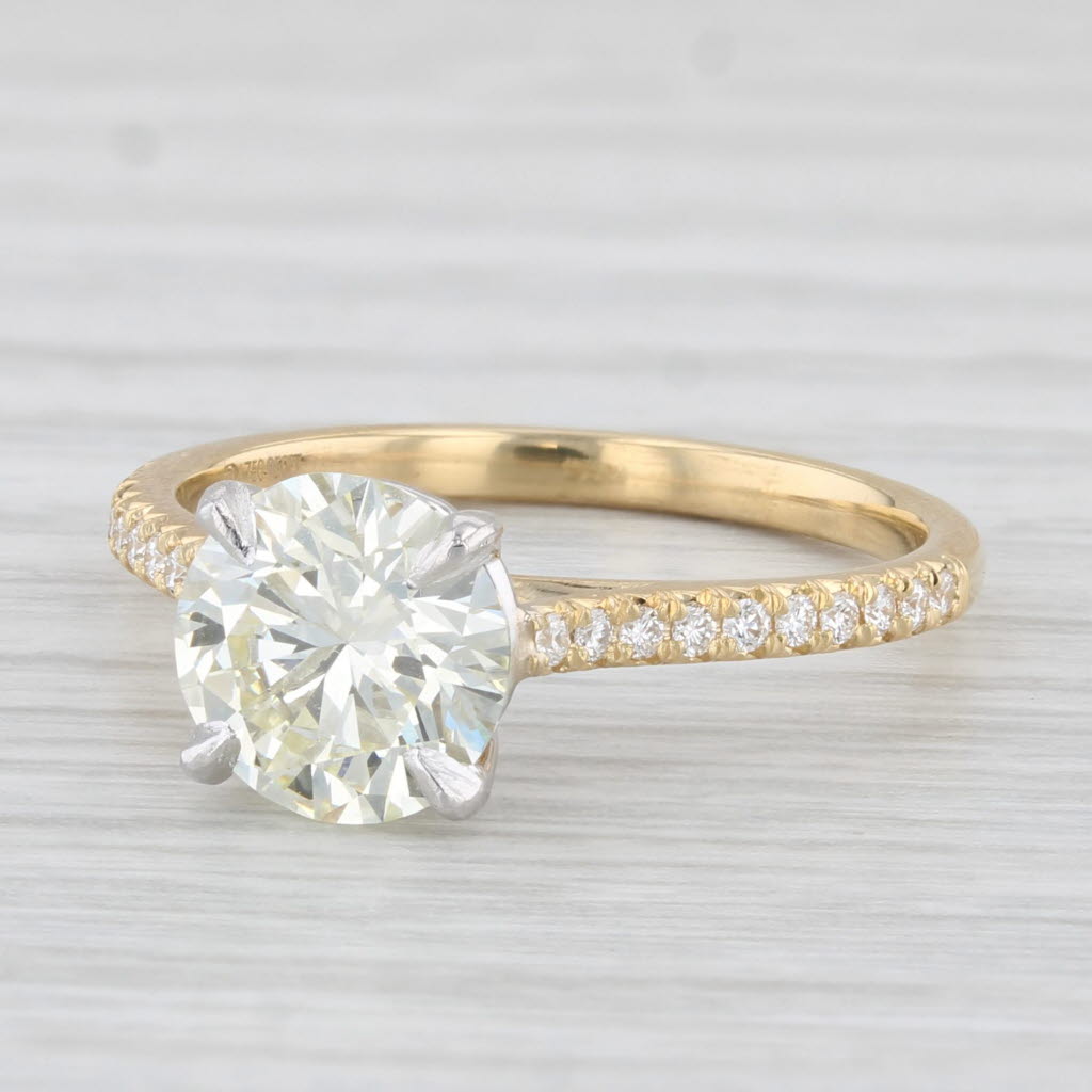 Light Gray New 1.78ct VVS2 Round Diamond Solitaire Engagement Ring 18k Gold Platinum GIA