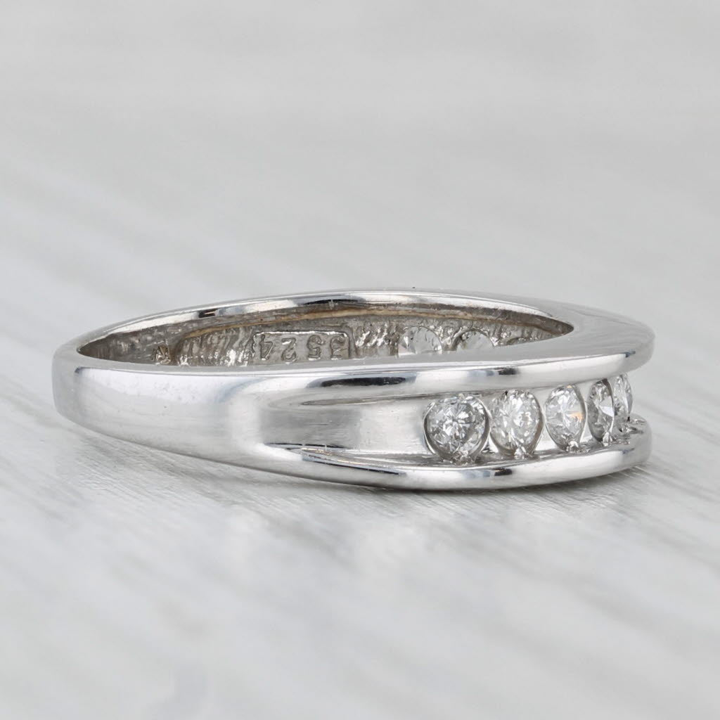 Light Gray 0.33ctw Diamond Wedding Band 14k White Gold Size 7 Anniversary Ring