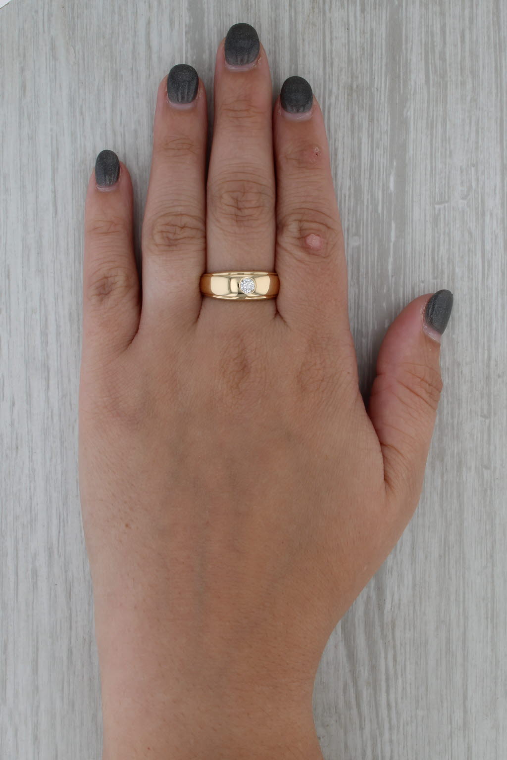 Jabel 0.25ct Diamond Solitaire Ring 18k Yellow Gold Size 8.75-9 Wedding Band