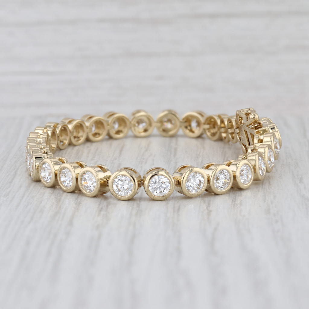 New 7.54ctw Lab Diamond Tennis Bracelet 14k Yellow Gold 6.75" 5.6mm