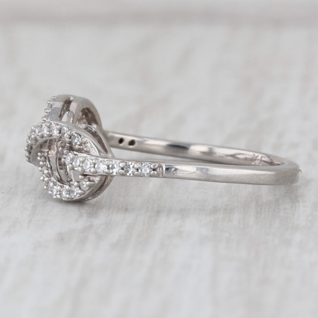 0.20ctw Diamond Infinity Love Knot Ring 10k White Gold Size 5.5 Anniversary