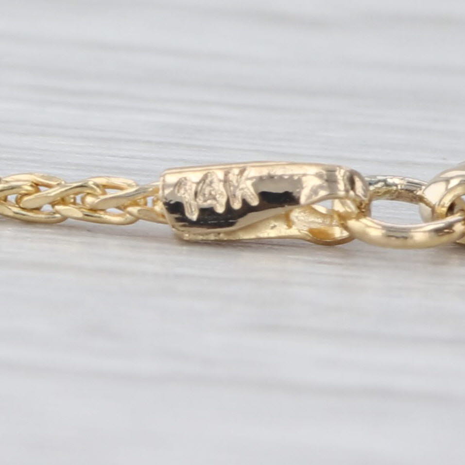 18" 1.5mm Wheat Chain Necklace 14k Yellow Gold