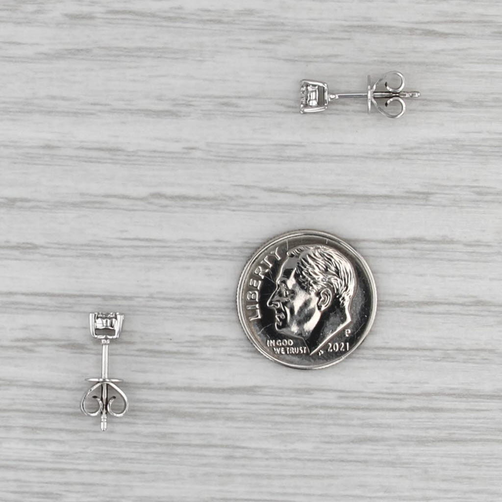 0.20ctw Round Solitaire Diamond Stud Earrings 14k White Gold Studs