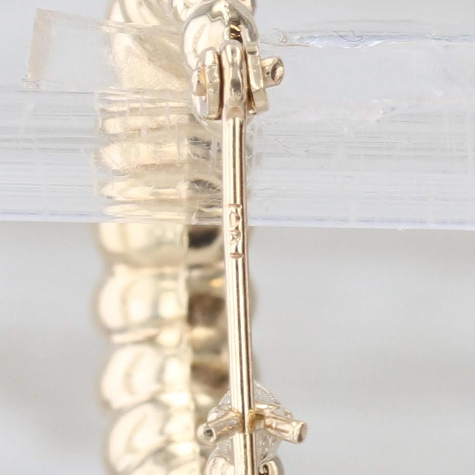 Beveled Croissant Hoop Earrings 14k Yellow Gold Snap Top Hoops