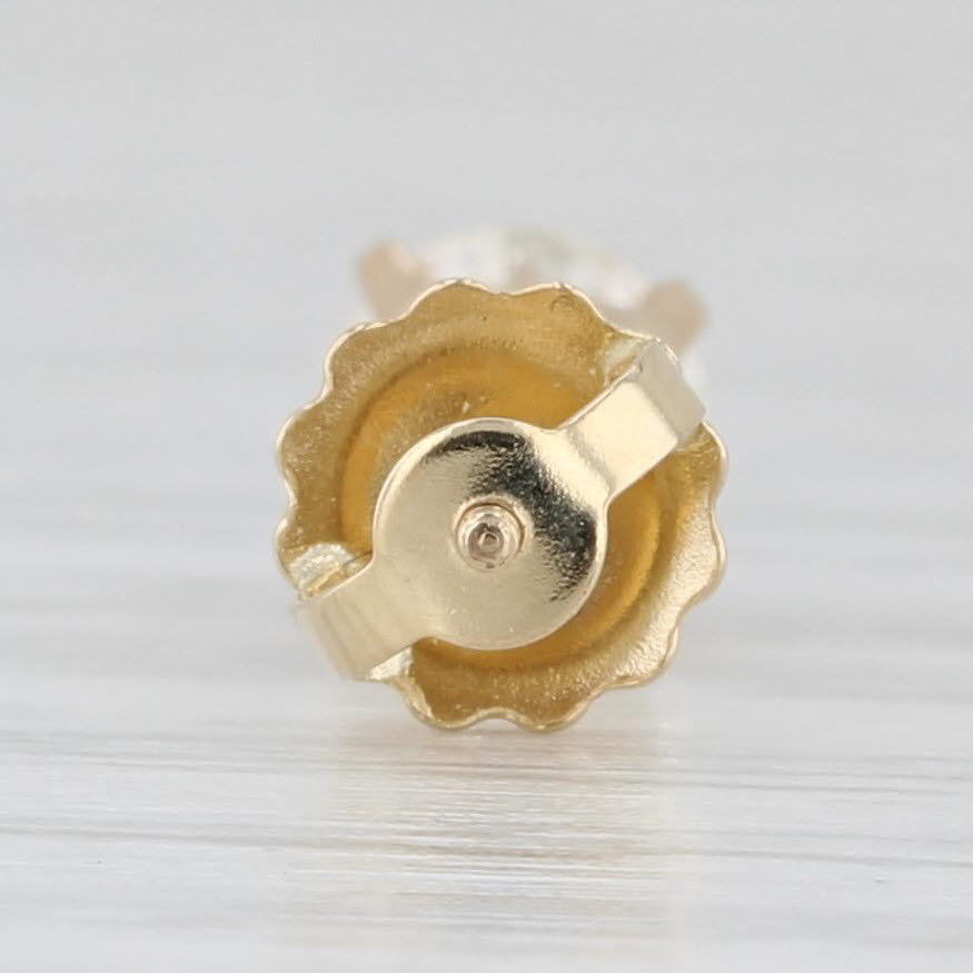Light Gray 0.51ctw Diamond Single Stud Earring 14k Yellow Gold Round Solitaire