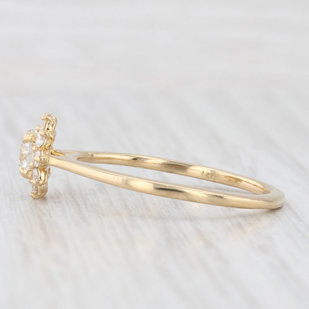 Light Gray 0.67ctw Round Diamond Halo Engagement Ring 14k Yellow Gold Size 10.25 GIA