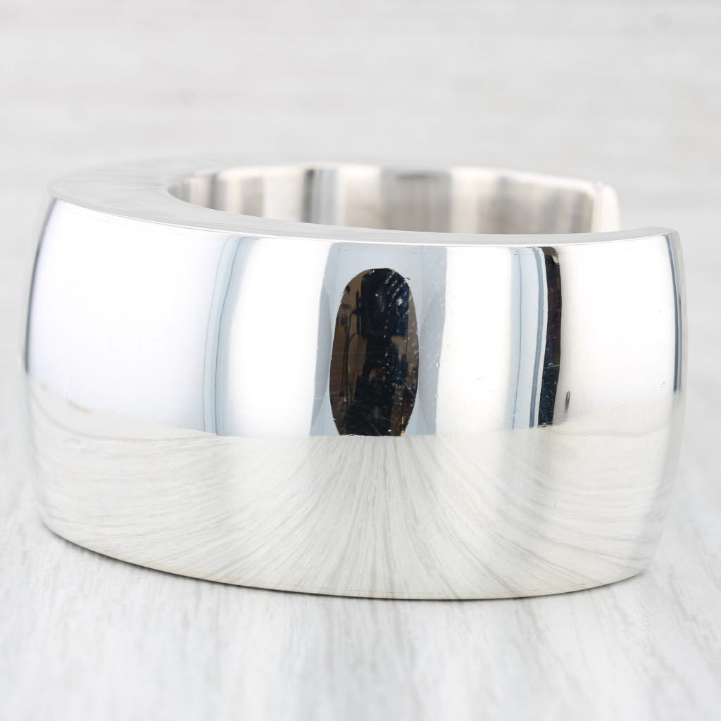 Light Gray Talleres De Los Ballesteros Large Cuff Bracelet Sterling Silver Statement 6"