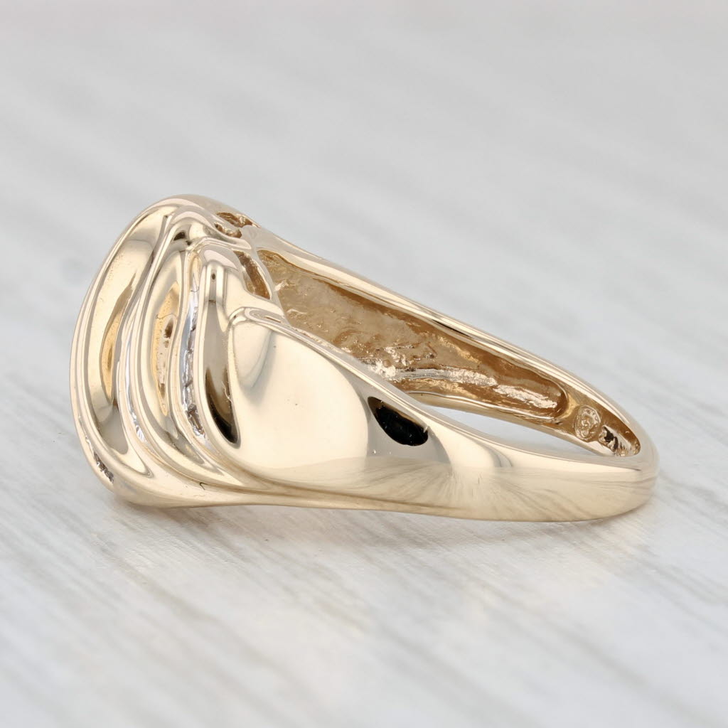 Light Gray 0.75ctw Diamond Scalloped Croissant Ring 14k Yellow Gold Size 5.75