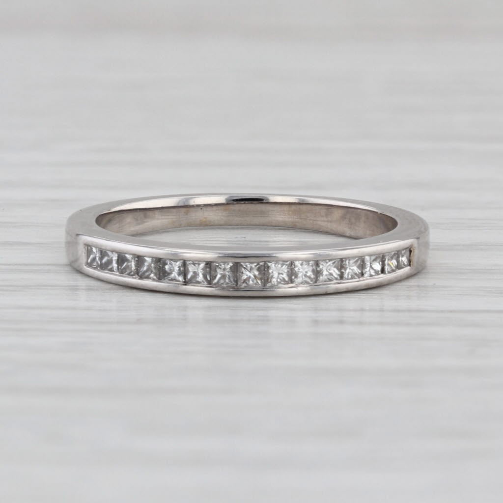 Shane Co 0.45ctw Diamond Wedding Band 14k White Gold Size 7 Stackable Ring