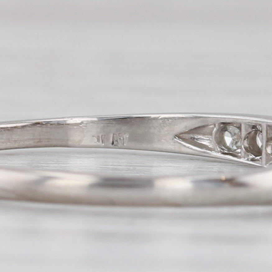 Gray Vintage 0.12ctw Diamond Wedding Band Ruthendium Palladium Ring Size 7 Stackable
