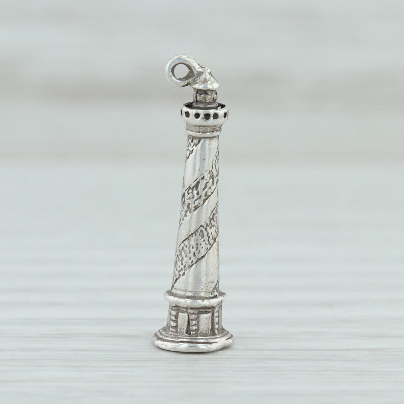 Light Gray Cape Hatteras Lighthouse Charm Sterling Silver Nautical North Carolina Souvenir