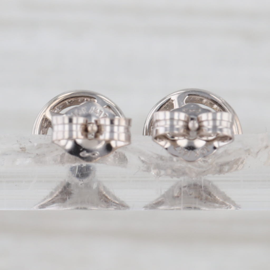 0.21ctw Diamond Cluster Halo Stud Earrings 10k White Gold Round Studs