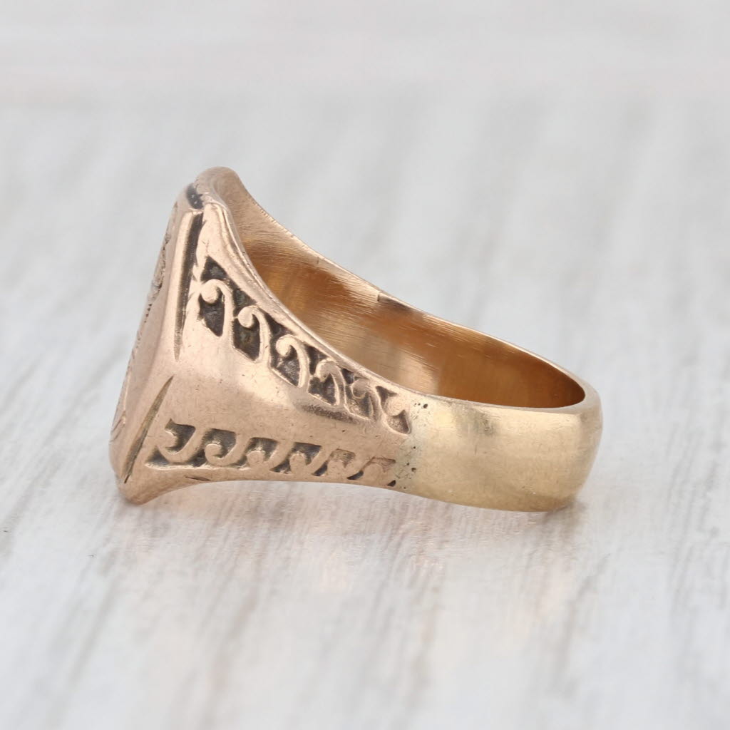 Antique Pharmacy School Ring 10k 14k Gold Size 8 Mortar Pestle Signet