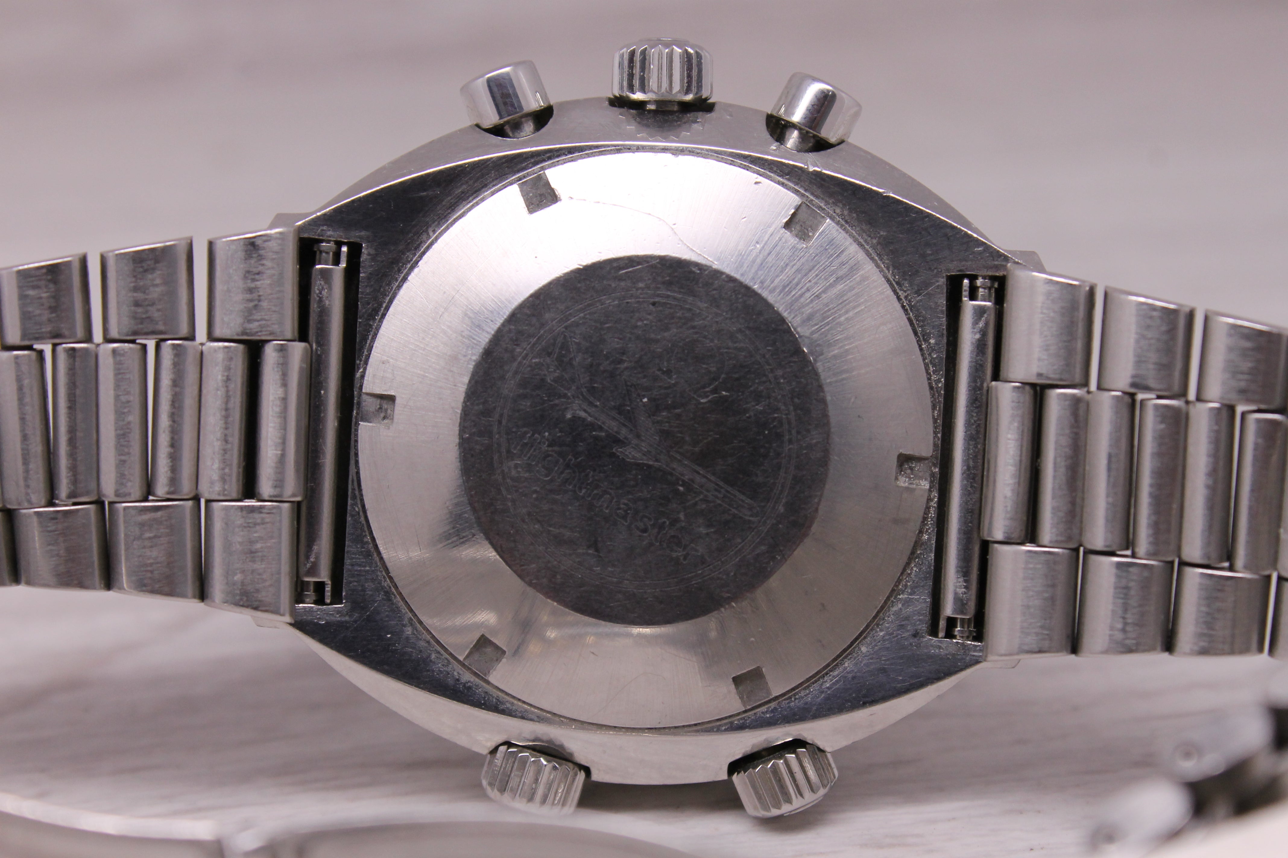 Vintage c.1972 Omega Flightmaster Mens Steel 43mm Chronograph GMT Watch c.911