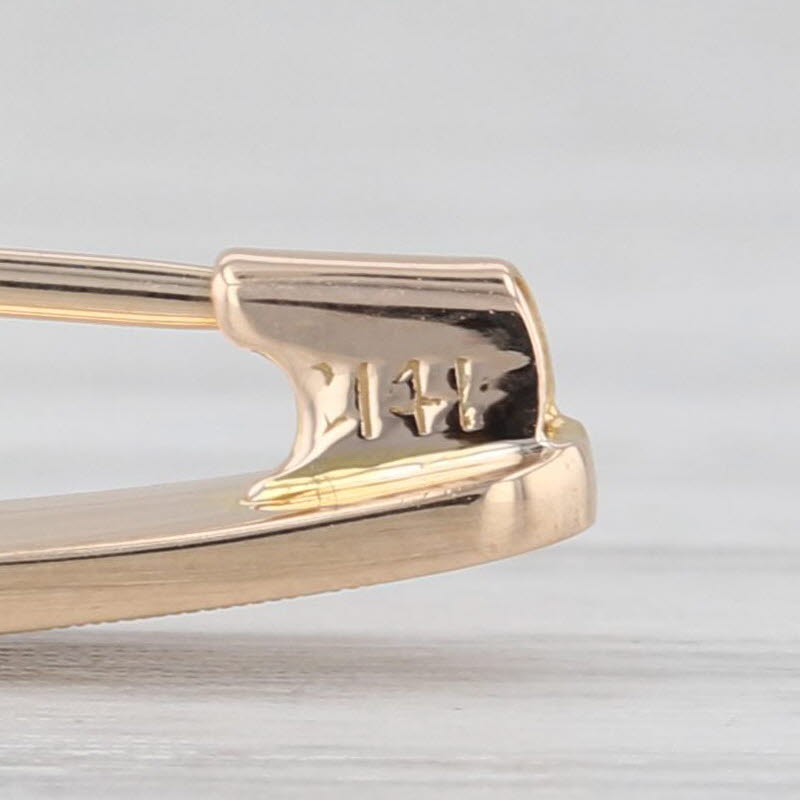 Vintage Ornate Floral Bar Pin 14k Yellow Gold