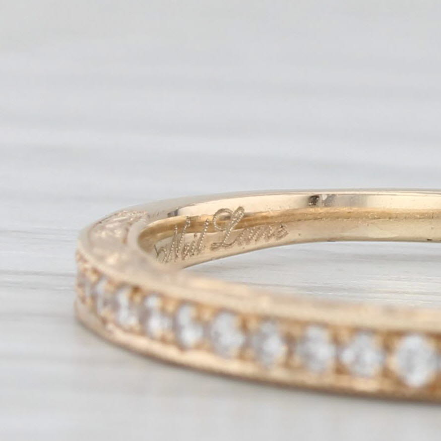 Light Gray Neil Lane 0.55ctw Diamond Wedding Band 14k Gold Ring Ornate Pattern w/ Box