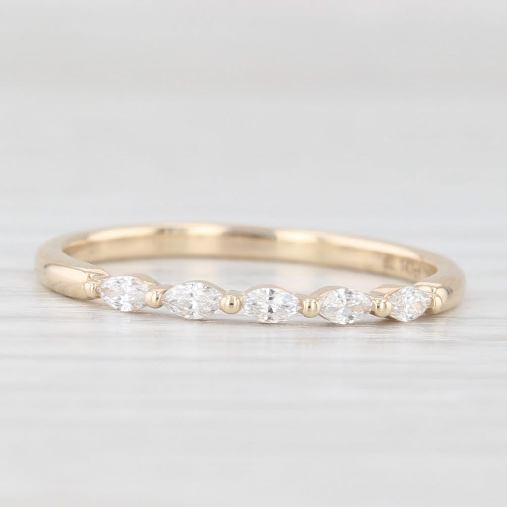 New 0.15ctw Diamond Wedding Band 14k Yellow Gold Stackable Anniversary Ring 6.5