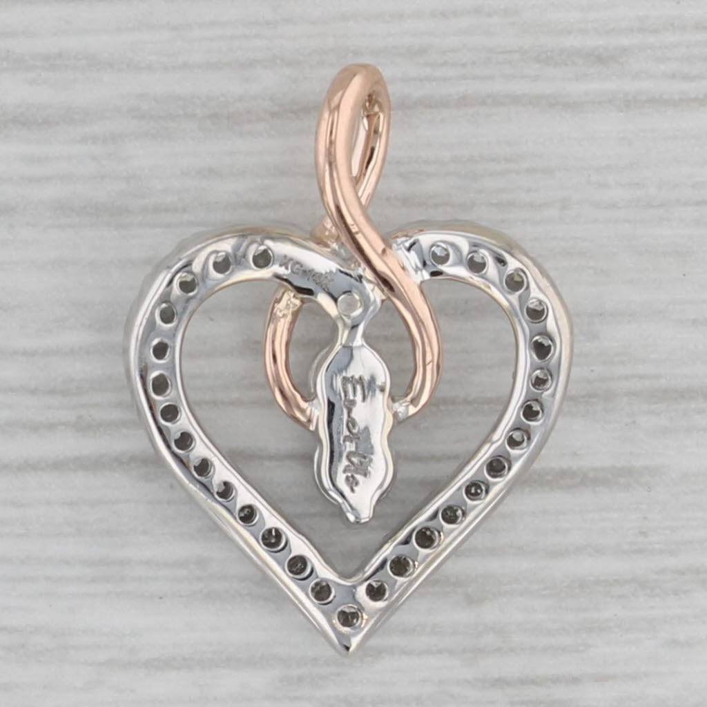 Gray Ever Us 0.20ctw Diamond Heart Pendant 14k White Rose Gold