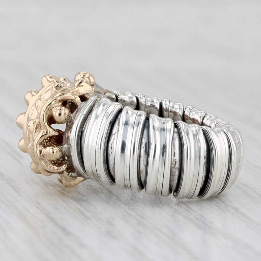 Light Gray Alwand Vahan 2-Toned Statement Ring 14k Yellow Gold Sterling Silver Size 5.5