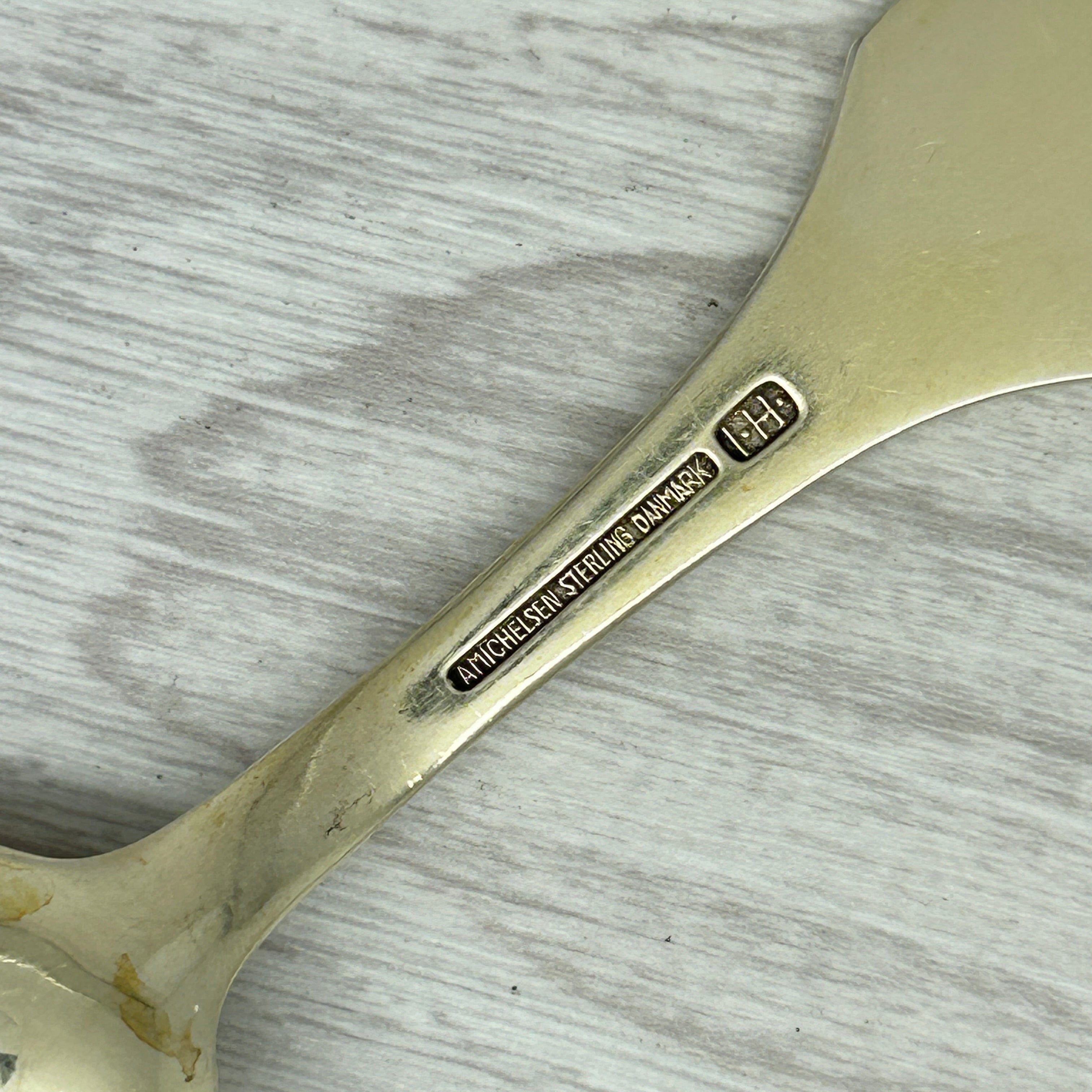 Dark Gray Vintage 1964 Anton Michelsen Sterling Silver & Enamel Christmas Spoon Denmark