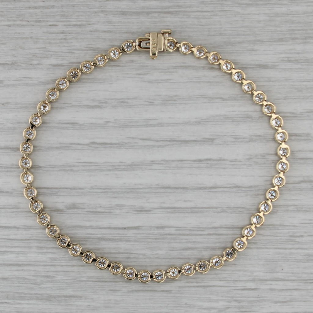 6.50ctw Lab Grown Diamond Tennis Bracelet 14k Yellow Gold 8.25" 4mm